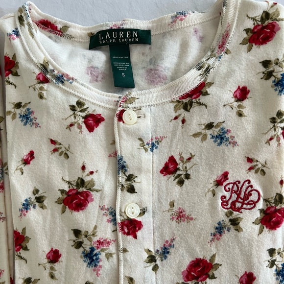 ❌SOLD❌ 🌸LAUREN RALPH LAUREN 100% cotton floral print pajama set | SMALL - Picture 2 of 15